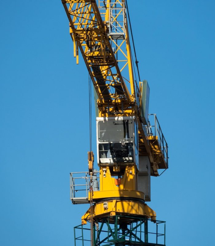 crane, construction crane, crane driver's cab, to build, construction site, construction work, load crane, lifting crane, work, industry